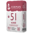 Цементный плиточный клей Forman 51 для керамической плитки и пенобетонных блоков