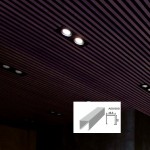 Реечный потолок Албес A50/50S (марка системы A95S) черный RAL 9005 3м, кубообразный дизайн (полностью в сборе)