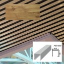 Реечный потолок Албес A50/50S (марка системы A95S) светлое дерево сублимация G55 3м, кубообразный дизайн (полностью в сборе)